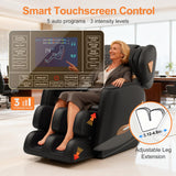 GOLD TIME Upgraded Massage Chair Full Body, Zero Gravity Recliner with Heat, 10 Fix Points, Bluetooth, Touch Screen, Footrest, Shiatsu Massage Chair Full Body for Parents, Seniors & Easy Assembly