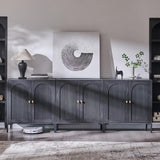 IFGET 92.63" W Modern Arch Sideboard Buffet Cabinet with Storage, Dark Grey