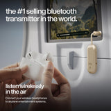 Twelve South AirFly Pro | Bluetooth Wireless Transmitter/Receiver Adapter for 2 Headphones, Audio Sharing, Compatible with 3.5mm aux Jack for Airplanes, TV, Gym, Stereo, and Travel, Gold