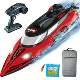 REV-UP 18" Large Remote Control Boat - Fast Speed RC Boats for Adults 21+ MPH with Travel Bag, Self-Righting Remote Control Boat for Adults, 2.4GHz Racing RC Boats with LED Lights