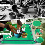 Gardening Tools Set 9-Piece Heavy-Duty Gardening Hand Tools with Floral Tote Bag and Repotting Mat