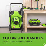 Greenworks 80V 21" Brushless Cordless (Push) Lawn Mower (75+ Compatible Tools), (2) 2.0Ah Batteries