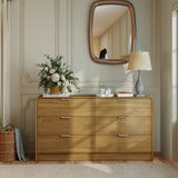 blini 6-Drawer Dresser for Bedroom, 55" Wide Wooden Chest of Drawers Modern Dressers & Chests of Drawers for Living Room, Entryway, Home Office