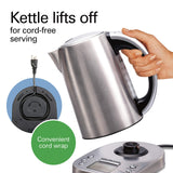 Hamilton Beach Professional Digital LCD Temperature Control Electric Tea Kettle, Water Boiler & Heater, 1.7 Liter, Fast Boiling 1500 Watts, Cordless, Auto-Shutoff & Boil-Dry Protection, Silver (41028)