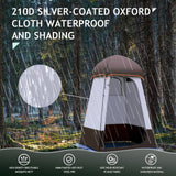 Camping Tent Shower Tent,Outdoor Changing with Built-in Hook,Holds 20 Liters of Water,63*63*95 Inch,210D Oxford Cloth Waterproof - Portable Toilet Shelter with Carrying Bag for Camping,Beach,Brown