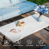 MIXPATIO 6-Piece Patio Conversation Set, Swivel Chairs, Coffee Table, Blue