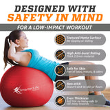 SmarterLife Exercise Ball Yoga Ball for Fitness, Balance, Stability, or Pregnancy, Gym Ball for Core Workout, Physical Therapy, Yoga Ball Chair for Office, Anti-Slip Anti-Burst (45 cm, Red) SmarterLife Products