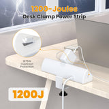 VILONG Desk Clamp Power Strip USB C 65W,Edge Mount Outlet,6FT,White