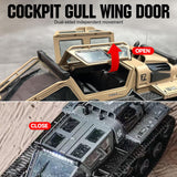 toylefun RC Military Tank Armored Fighting Car with LED Lights, 2.4G Remote Control, 1:16 Scale All-Terrain Vehicle, Dual Motor Drive, Door Open (【Yellow】 Full Proportional RC Tank with 2 Batteries)