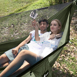 Travel Bird Camping Hammock with Mosquito Net and Ridge Rope, Extra Large for 2 Person, Lightweight Hanging Hammocks Tree Straps, All-in-one Fast Open Hammock for Outside, Hiking, and Travel
