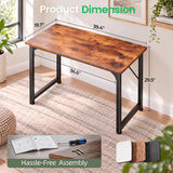 KCZDXH Computer Desk, 40 Inch Home Office Desk, Gaming desk, Rustic Brown