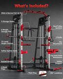 GarveeLife Smith Machine Home Gym All in One, 2200LBS Squat Rack Power Cage
