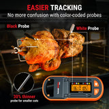 T 600ft Wireless Meat Thermometer with 2 Color-Coded Probes, Bluetooth Meat Thermometer with LCD-Enhanced Booster ThermoPro