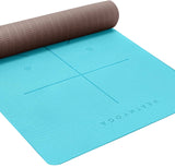 Heathyoga Eco Friendly Non Slip Yoga Mat, Body Alignment System, SGS Certified TPE Material - Textured Non Slip Surface and Optimal Cushioning,72"x 26" Thickness 1/4" Heathyoga