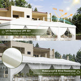 Aoxun 10x30 Pop Up Canopy Tent with 8 Sidewalls, Party Tent, White