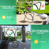 9 PCS All-in-one Garden Tools Set Heavy Duty Cast-Aluminum Alloy Gardening Tools Kit with Folding Stool Seat