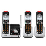 3-Handset Cordless Phone for Home with Answering Machine, Call Blocking, Caller ID Announcer, Audio Assist, Silver/Black AT&T