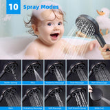 Hibbent cUPC Certified High Pressure 13'' Dual Shower Head Combo with 10-mode Handheld Spray, Rainfall 5-spray Shower Head, 12'' Adjustable Extension Arm, 71'' Hose, Shower Holder, Oil Rubbed Bronze