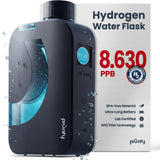 PIURIFY Flask Hydrogen Water Bottle | UP TO 8,630 PPB High-Purity H2 | 12 OZ | SPE/PEM Electrolysis | Self-Cleaning | Dual-Mode | 5000 mAh Battery | BPA-Free | Certified by H2 Analytics (Black)