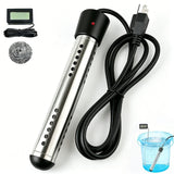Immersion Water Heater Portable 2000W, with Stainless Steel Guard & Digital Thermometer,Fast Submersible Electric Heater for Small Pool, Bathtub, Bucket, Camping & Outdoor Use