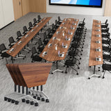 Folding Conference Table 47.2",Modern Conference Room Tables with Wheels,Training Meeting Table with Flip-Top & Strong Metal Frame