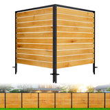 2 Panels No Dig Wooden Privacy Fence Screen, 42" H X 40" W Outdoor Air Conditioner Fences, Hide Trash Bins Or Ac Units