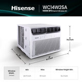 Hisense 14,000 BTU Smart Window Air Conditioner, 3 modes (Cooling, Fan, Dehumidifier), Easy Installation,Ultra Quiet, 2 Years Warranty
