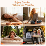 Sebor Air Mattress Queen with Built-in Pump 18", Comfortable Self-Inflating Air Mattress with High-Speed Pump, Durable Blow Up Mattress Queen with Storage Bag for Guests, Camping, Travel