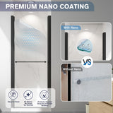 EASYWORC Frameless Pivot Shower Door 26"-28" W x 72" H, Swing Shower Glass Doors with Nano Explosion-Proof Film Tempered Glass 1/4"(6mm) Reversible Installtion, Matte Black Finish