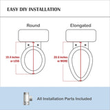 Lotus Bidet ATS-850 Elongated | Slim Heated Toilet Seat with Adjustable Warm Water Wash, Wireless Remote, Stainless Steel Nozzle, Warm Dryer, LED Night Light, Child Mode, Easy DIY Installation