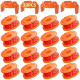 Eventronic 20 Pack WA0010 Trimmer String Compatible with Worx Weed Eater, 0.065" Autofeed Replacement Spool Trimmer Line for Worx Weed Eater (16 Line Spools + 4 Cap)