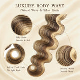 P4/27/613 Balayage Body Wave Bundles Human Hair, 3 Bundles 22 24 26 Inch