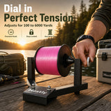 Fishing Line Spooler for Large Spools, Holds Filler and Bulk spools, Portable line Winder Fishing line Spooler with Heavy-Duty Steel Construction, Foldable and Adjustable Tension, Fishing Gears Gifts