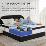Marine Moon 14 Inch King Mattress in a Box, Medium Firm Breathable Memory Foam with Individually Pocketed Coils for Motion Isolation&Back Pain Relief,CertiPUR-US & Oeko-TEX Certified