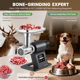 Huanyu 2000W Heavy Duty Electric Meat Grinder for Bone and Game Meat, 5-Speed Touchscreen with Auto Reverse, #10 Outlet Ideal for Homemade Pet Food, Venison, and Home Kitchen