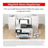 Canon Megatank GX6120 Wireless All-in-One Printer, Print, Scan and Copy, White