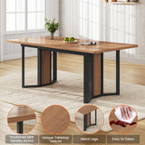 Itaar 5-Piece Dining Table Set for 4-6 People, 63" Extendable Kitchen Table and 4 Cushion Chairs