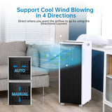 8,000 BTU Portable Air Conditioner – 3-in-1 AC Unit with Cooling, Dehumidifier & Fan for Rooms Up to 350 sq.ft. – Quiet Energy-Efficient Sleep Mode, 24-Hour Timer, Remote Control & Overheat Protection