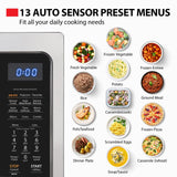 Toshiba Air Fryer Combo 4-in-1 Countertop Microwave Oven, Smart Sensor, Convection, Mute Function, Position Memory 13.6" Turntable, 1.5 Cu Ft, 1000W, Silver, ML-EC42P(SS)