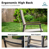 MFSTUDIO Stackable Patio Dining Chairs Set of 8, Aluminum Frame, Beige