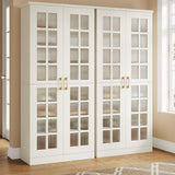 Tribesigns Tall Shoe Cabinet Set of 2, 8-Tier Shoe Storage with Adjustable Shelves, Modern Shoe Organizer Shoe Rack Cabinet for Entryway, Hallway, Closet, Living Room, White