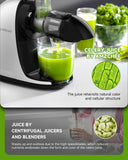 Juicer Machines - AMZCHEF Cold Press Masticating Juicer whole Fruit and Vegetable - Delicate Chew No Need to Filter - BPA Free Juice Extractor with 2 Cups and Brush- Pear White