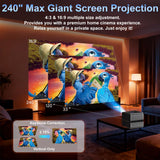 [1000 ANSI Lumens/Auto Focus/Built-in Apps] Outdoor 4K Projector with WiFi and Bluetooth,Smart TV OS & Dolby Atmos,1080P Projector with 300'' Display,Home Movie Projector