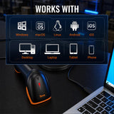 Tera Barcode Scanner Wireless with Stand: 1D 2D QR 3-in-1 Connection HW0001
