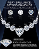 7 Stones Moissanite Necklace for Women, 18K Gold Plated Sterling Silver