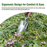 Garden Tool Set, 9-Piece Heavy-Duty Gardening Tool Set with Stylish Tool Bag, Multiple Storage Pockets