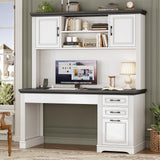 Computer Desk with Hutch and 3 Drawers, 47.2" Executive Office Desk with Storage Drawers