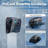 Pondee X5 Cordless Robotic Pool Cleaner, Wall & Waterline Cleaning, Smart Navigation, Smart Precision Docking™, 180Mins Runtime, 4 Cleaning Modes, Pool Vacuum for Inground Pools up to 3,229 sq.ft