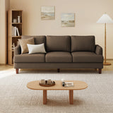 Gericco Mid Century Modern 89" 3-Seater Couch for Living Room, Brown