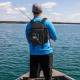 Piscifun Fishing Tackle Backpack with Rod & Gear Holder, Lightweight Outdoor Water-Resistant Fishing Shoulder Storage Bag with Protective Rain Cover, Black
